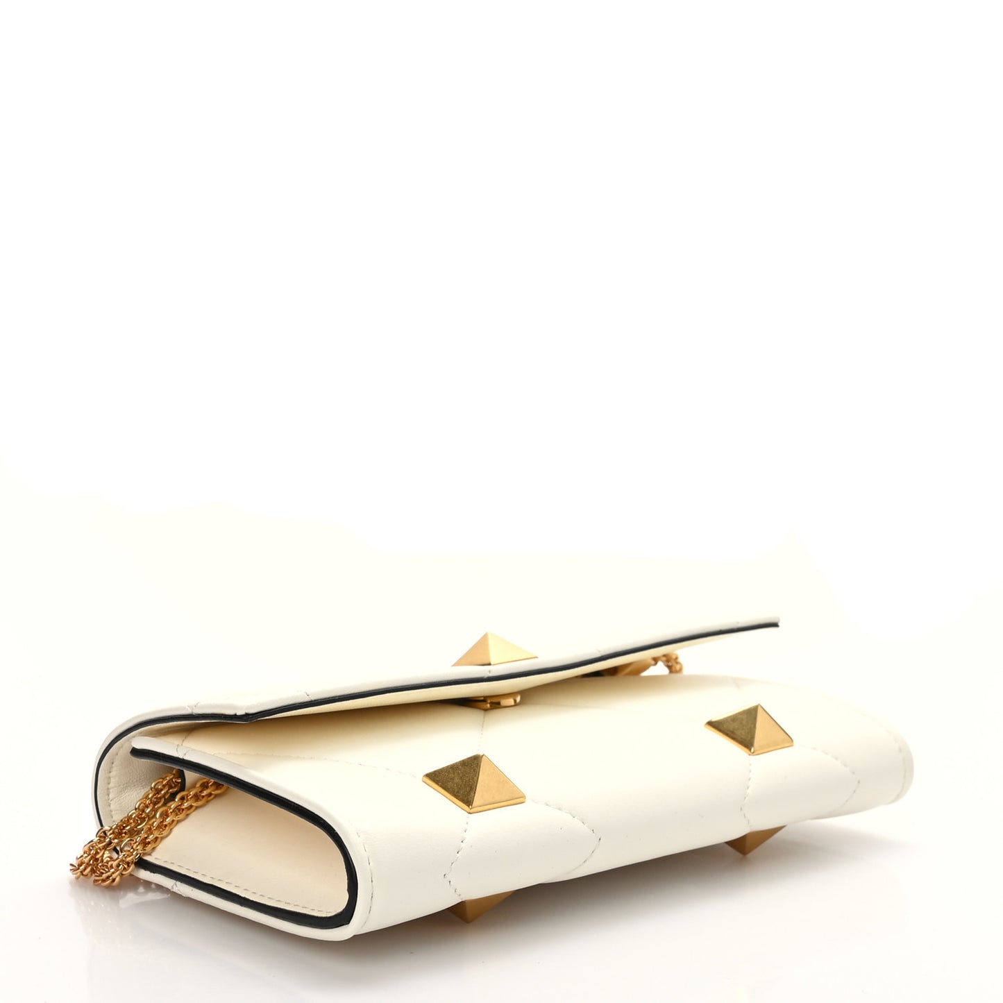 Nappa Roman Stud Wallet On Chain Ivory