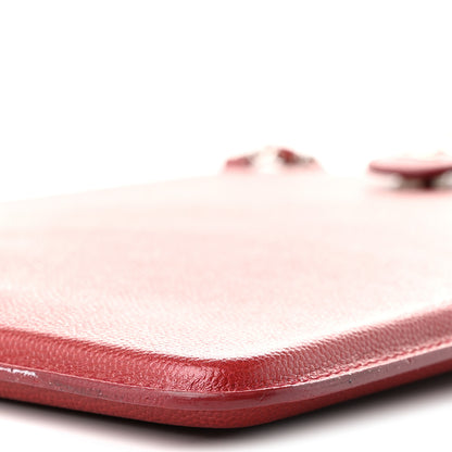 Chanel Iridescent Caviar iPad Case Crossbody Red 10 of 11