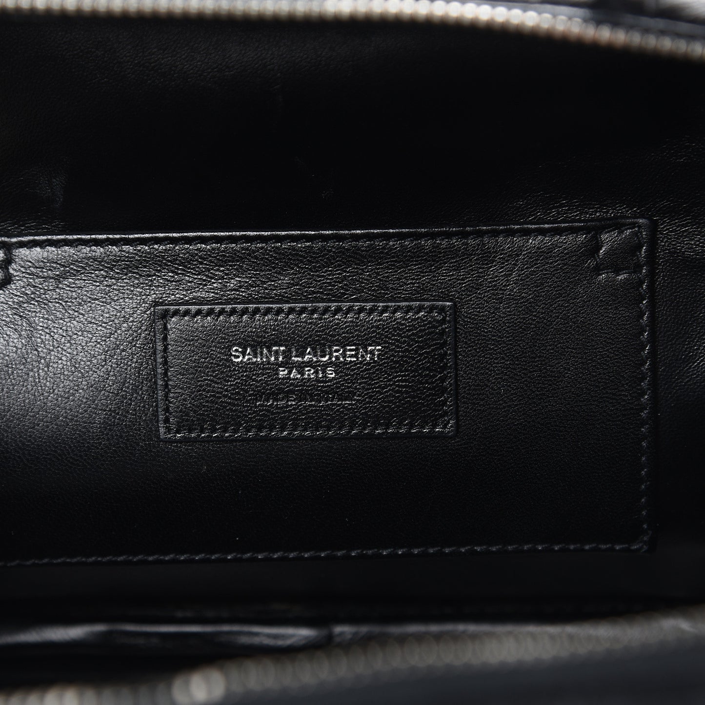 Calfskin Crocodile Embossed Monogram Lunch Box Bag Black
