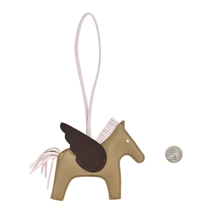 Hermes Milo Lambskin Grigri Rodeo Pegase Horse Bag Charm MM Beige Marfa Mauve Pale Moka 2 of 4