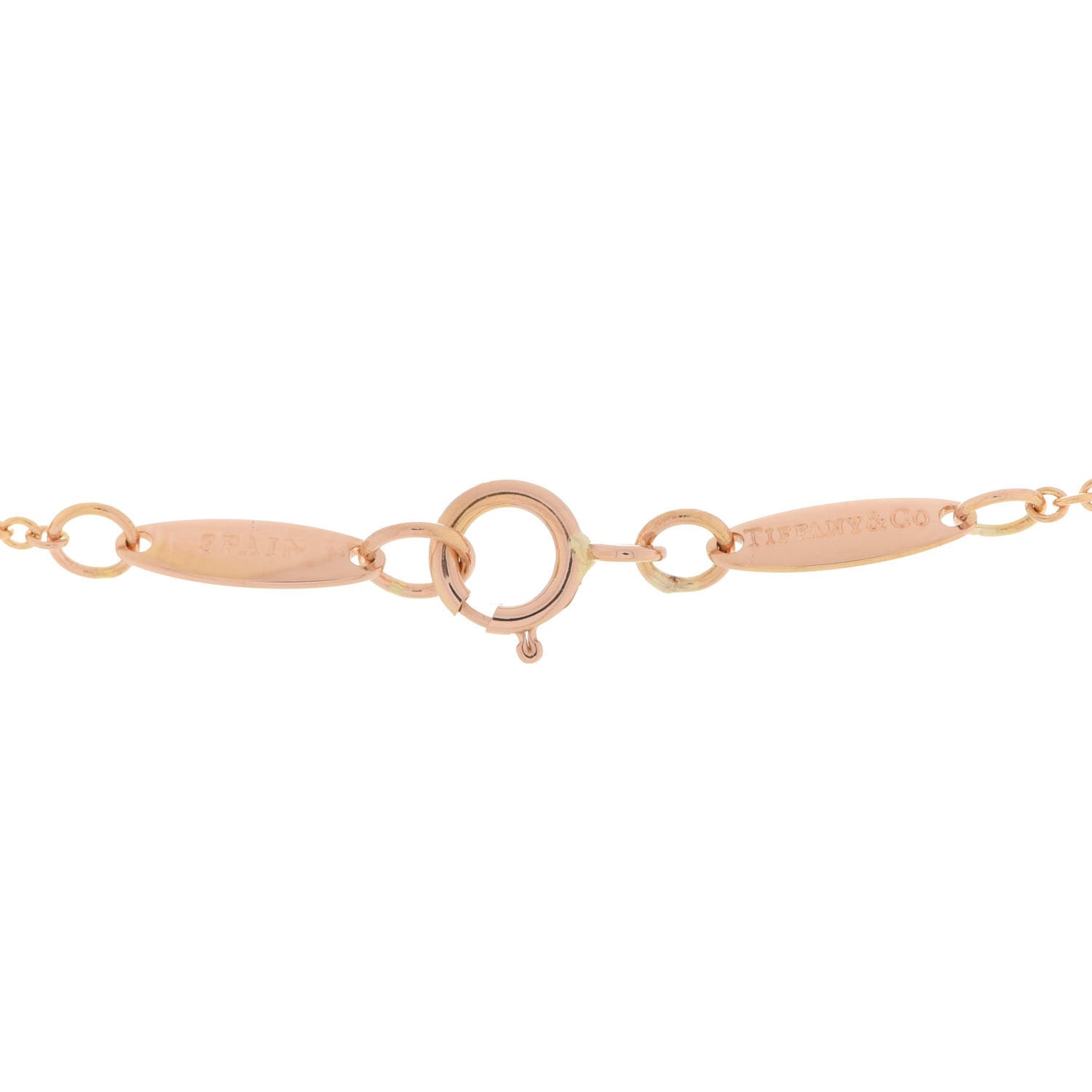 18K Rose Gold Diamond .17ct Elsa Peretti Diamonds by the Yard Pendant Necklace