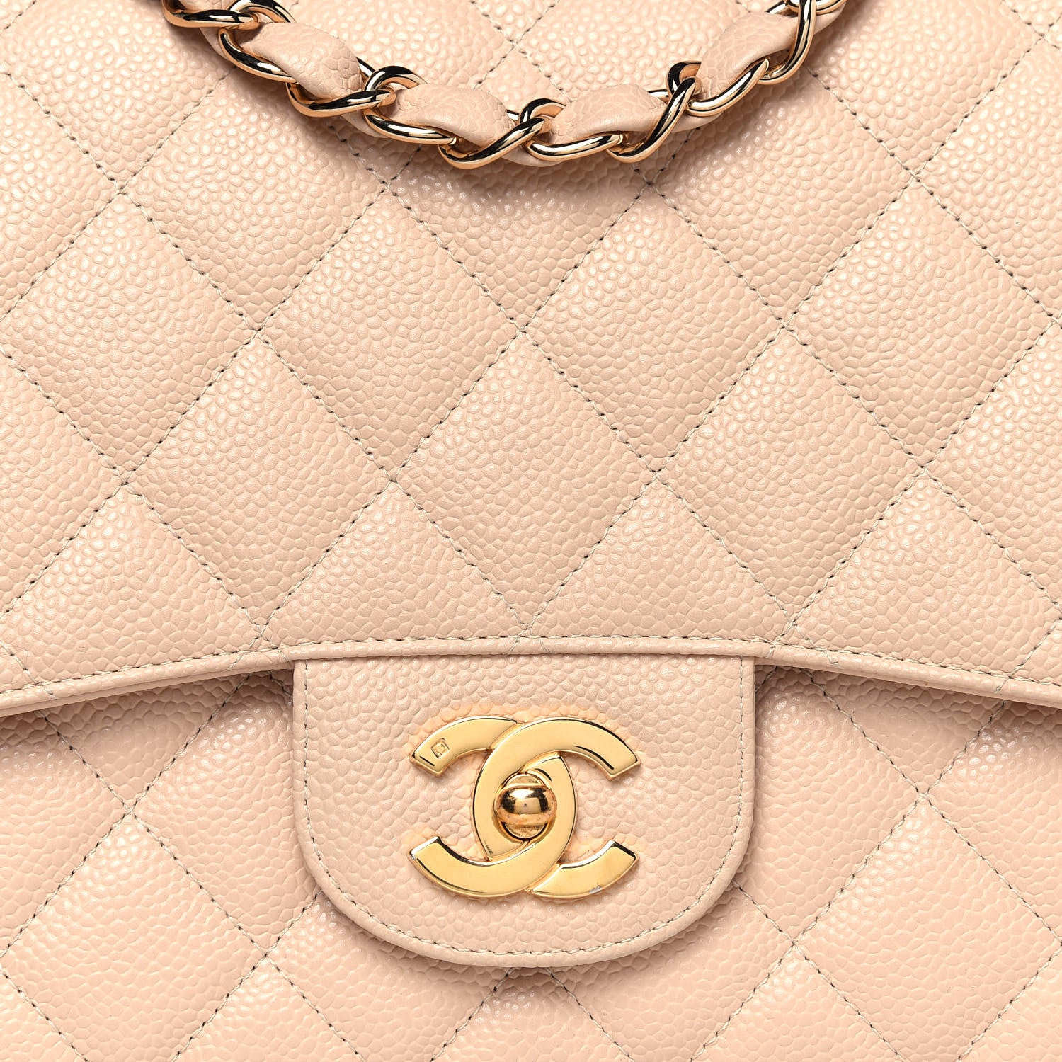Chanel Caviar Quilted Jumbo Single Flap Beige Clair 8 of 13