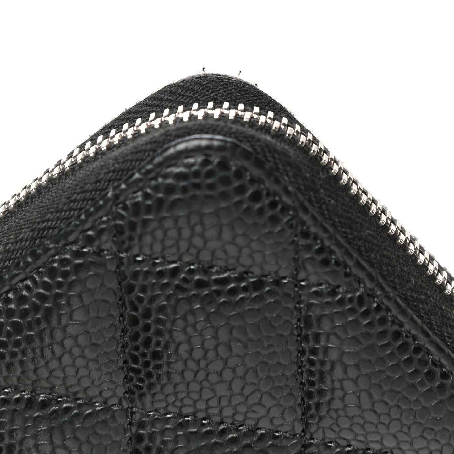 Caviar Quilted Zip Coin Purse Black