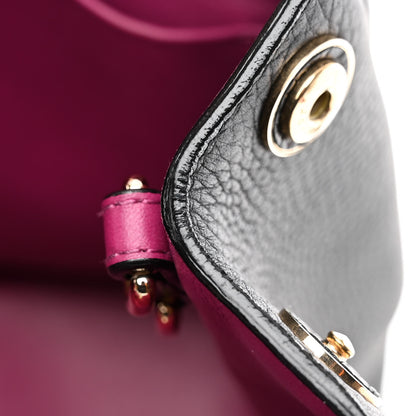 Christian Dior Bullcalf Diorissimo Tote Black Rose Indien 10 of 12