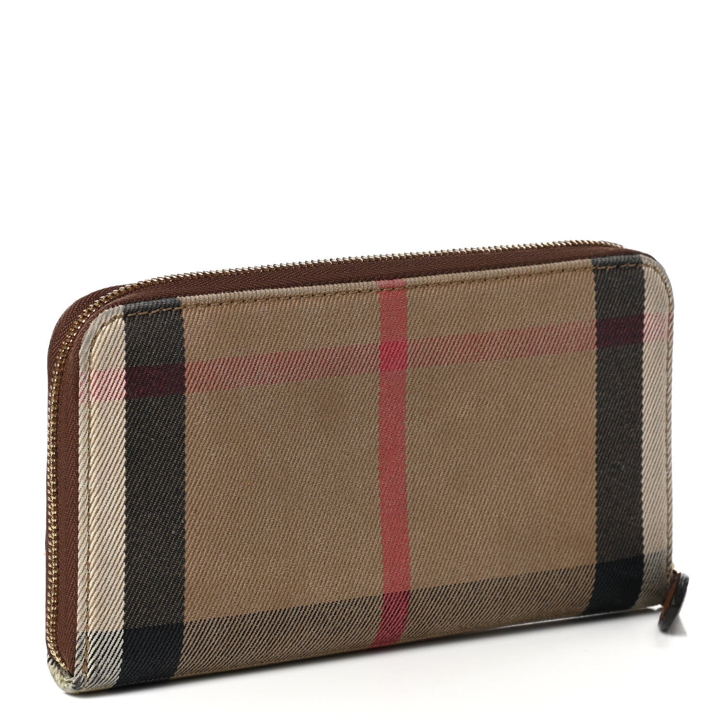 Burberry Calfskin House Check Elmore Zip Around Wallet Tan 3 of 7