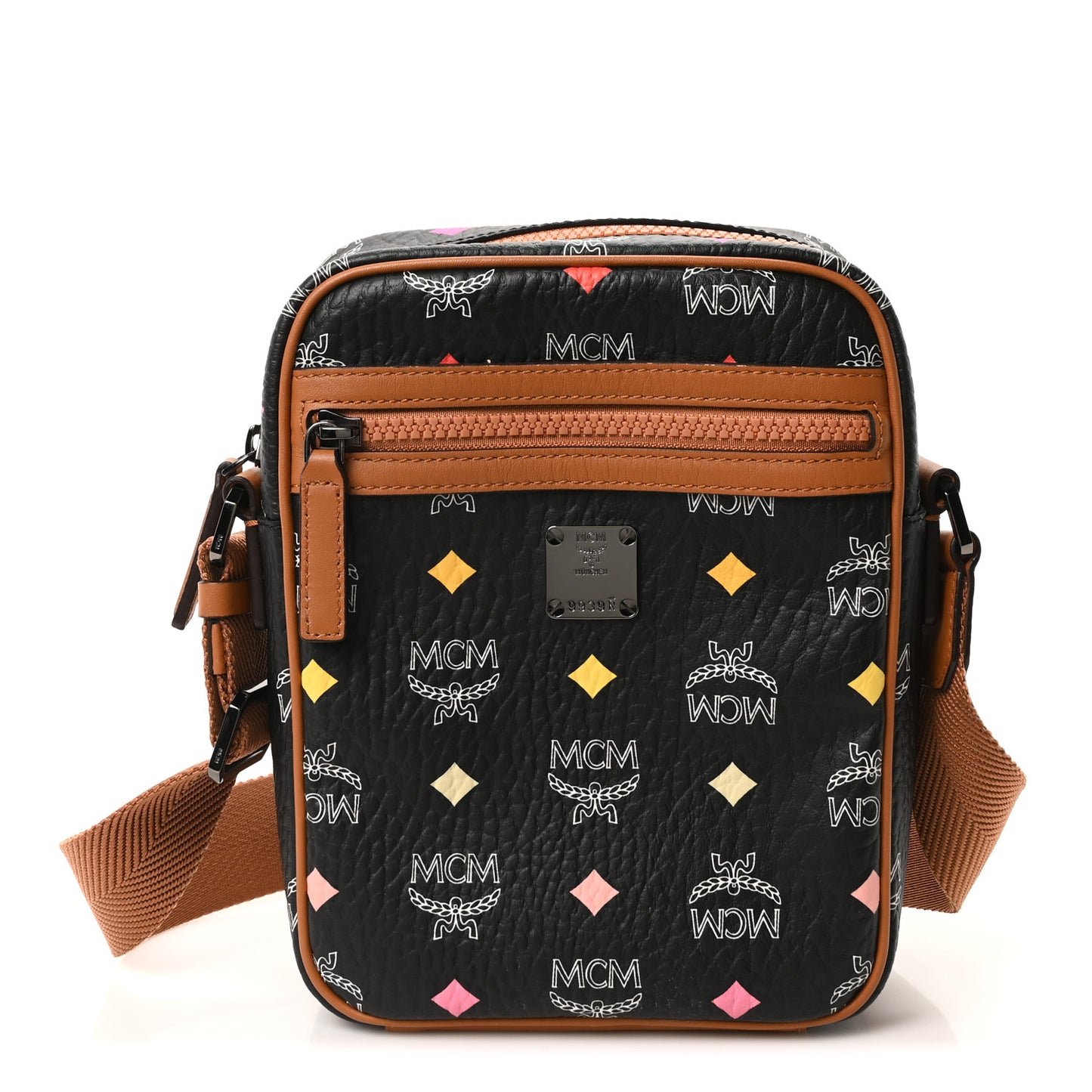 Skyoptic Visetos Camera Crossbody Bag Spectrum Diamond Black Cognac