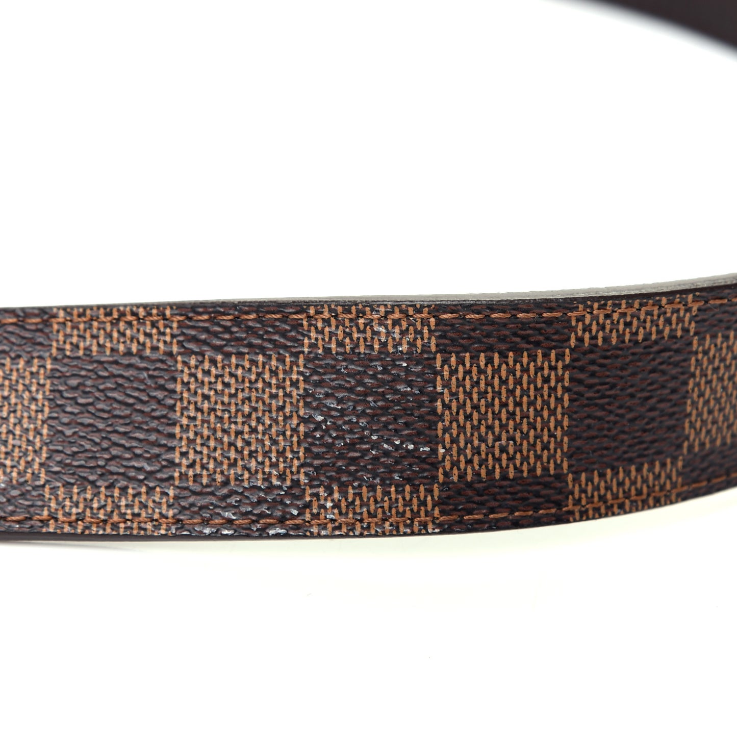 Damier Ebene LV Paris Buckle Belt 110 44 Silver