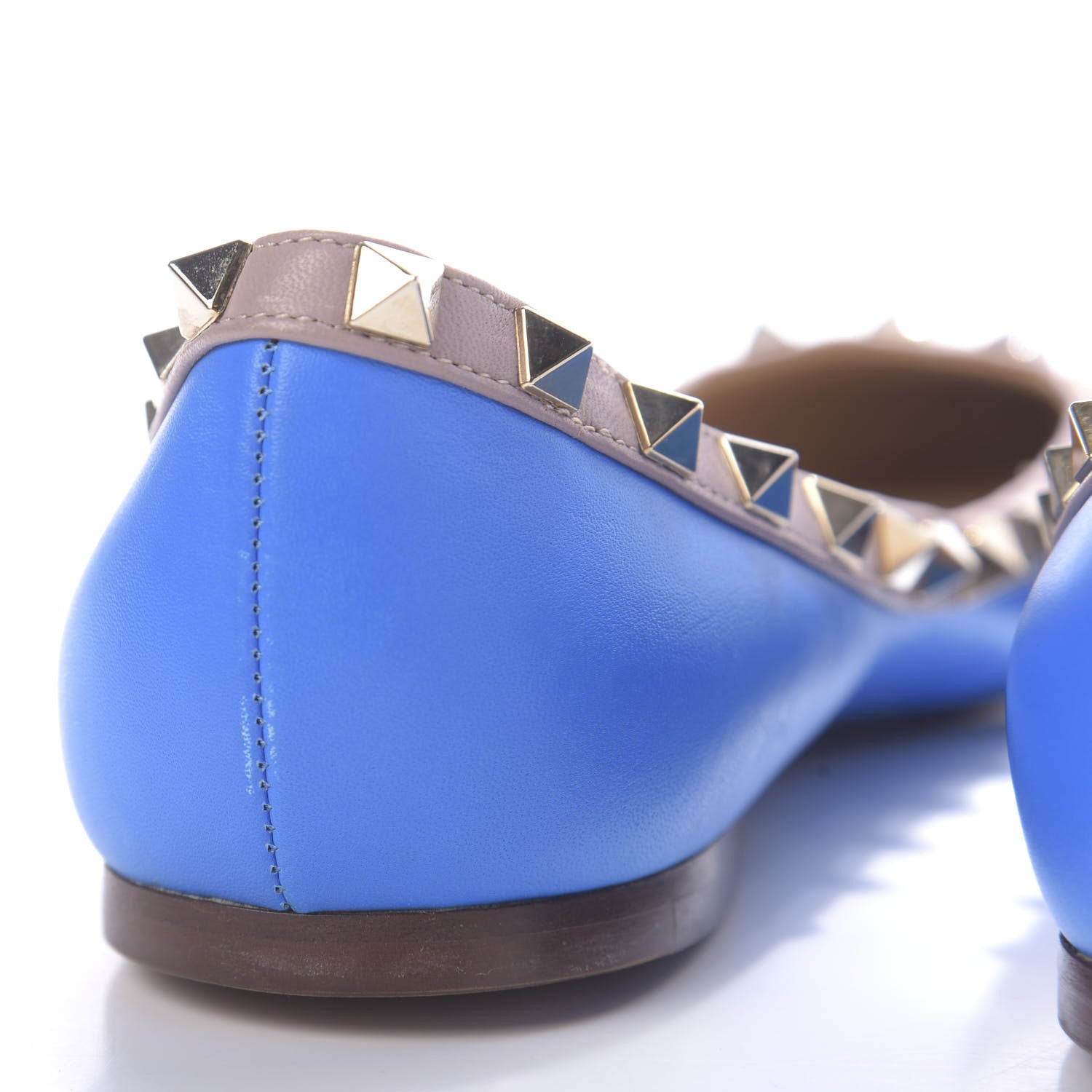 Valentino Garavani Nappa Rockstud Ballerina Flats 38 Blue Poudre 11 of 11