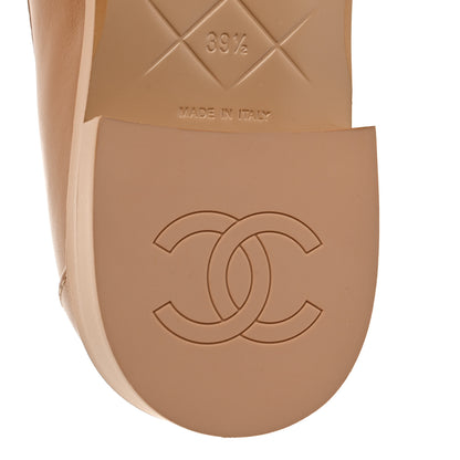 Chanel Lambskin Quilted CC Turnlock Moccasins 39.5 Beige 9 of 10