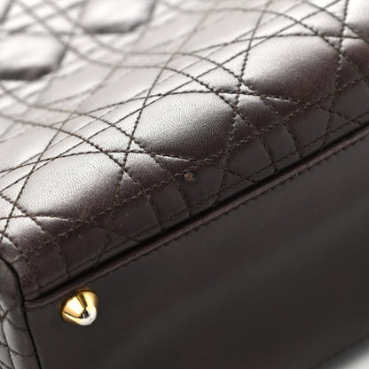 Christian Dior Lambskin Cannage Large Lady Dior Dark Brown 20 of 20