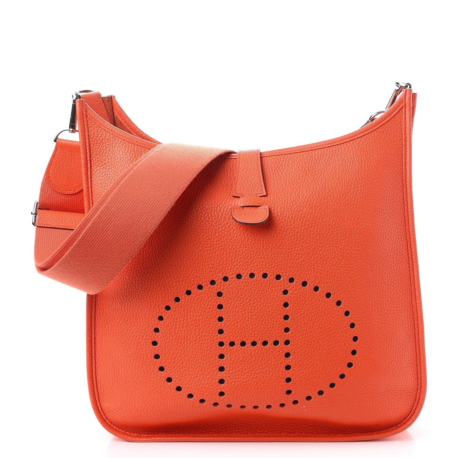 Hermes Taurillon Clemence Evelyne III GM Orange 1 of 9