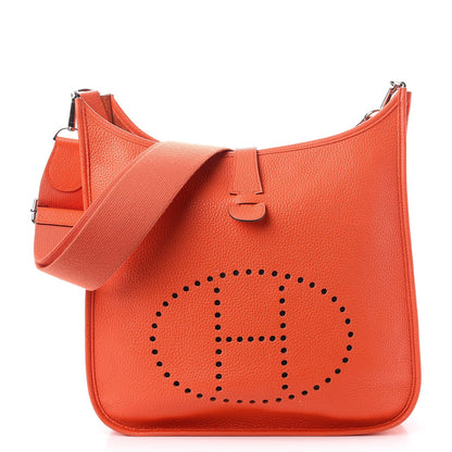 Hermes Taurillon Clemence Evelyne III GM Orange 1 of 9