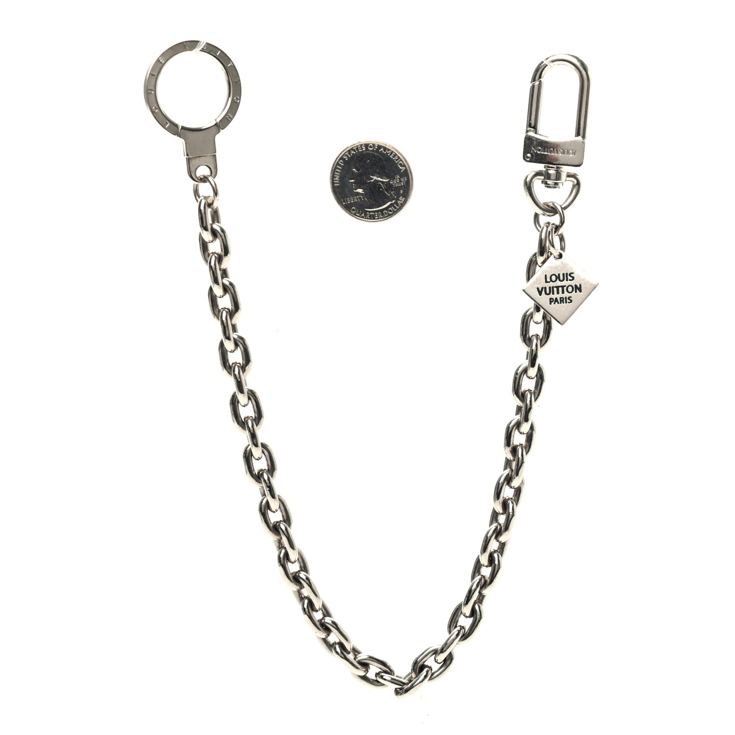 Metal Mens XL Key Chain Silver