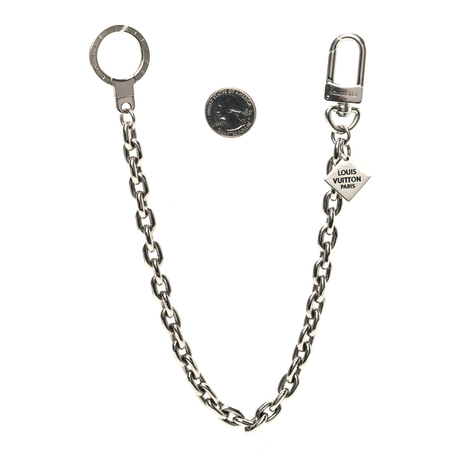 Louis Vuitton Metal Mens XL Key Chain Silver 2 of 4