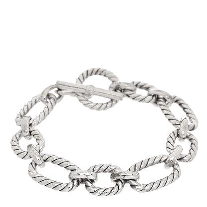 David Yurman Sterling Silver Blue Sapphire 12.5mm Cushion Link Bracelet 1 of 3