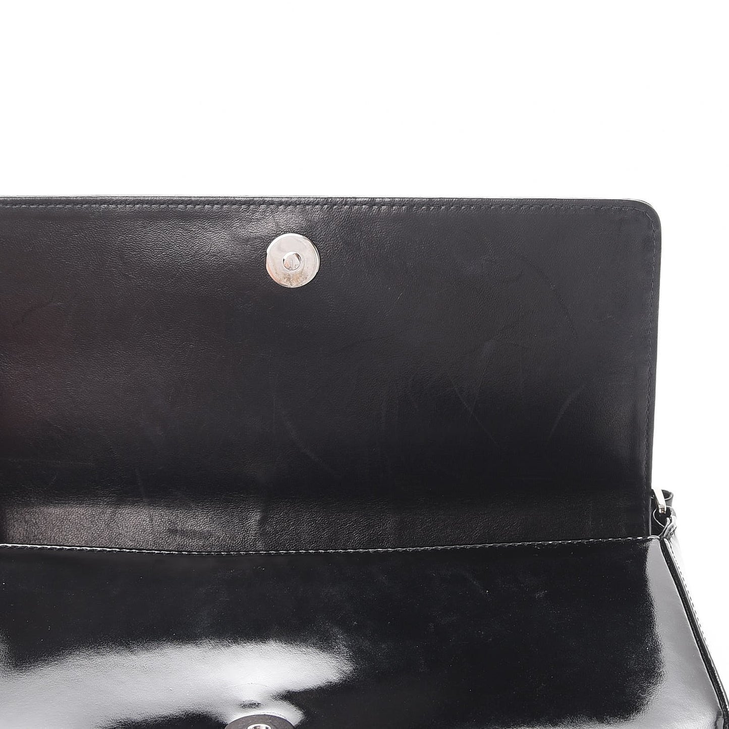 Patent Chocolate Bar Quilted CC Flap Black