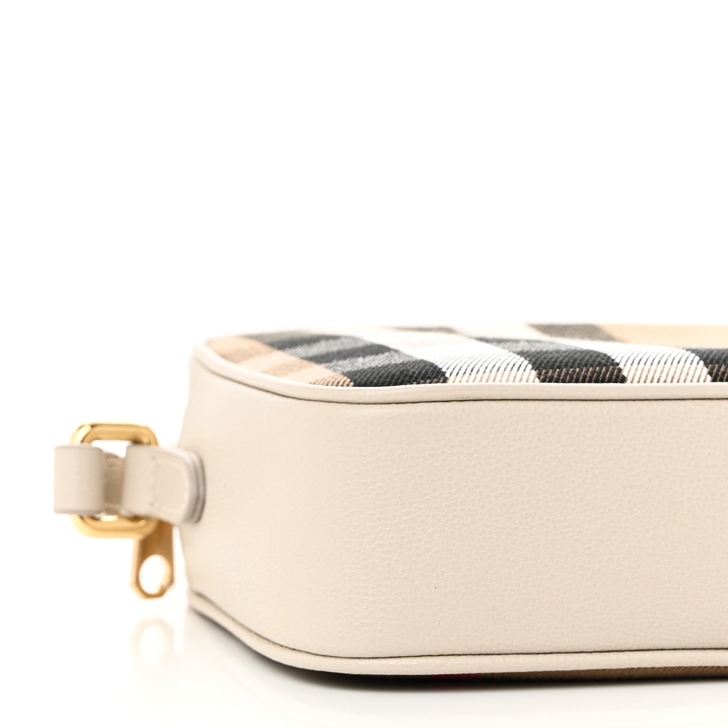 Calfskin House Check Small Camera Bag Limestone