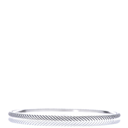 David Yurman Sterling Silver 4mm Cable Classics Bangle Bracelet 3 of 4