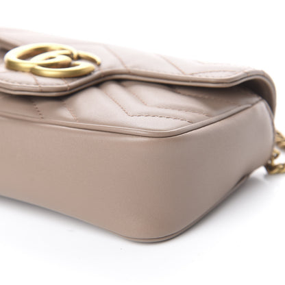 Gucci Calfskin Matelasse Super Mini GG Marmont Shoulder Bag Porcelain Rose 8 of 10