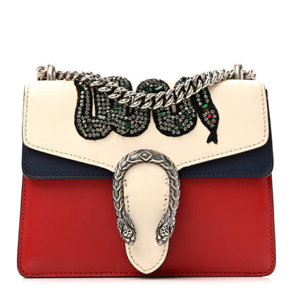 Gucci Calfskin Crystal Snake Embroidered Mini Dionysus Shoulder Bag Mystic White Hibiscus Red Blue Agata 1 of 34