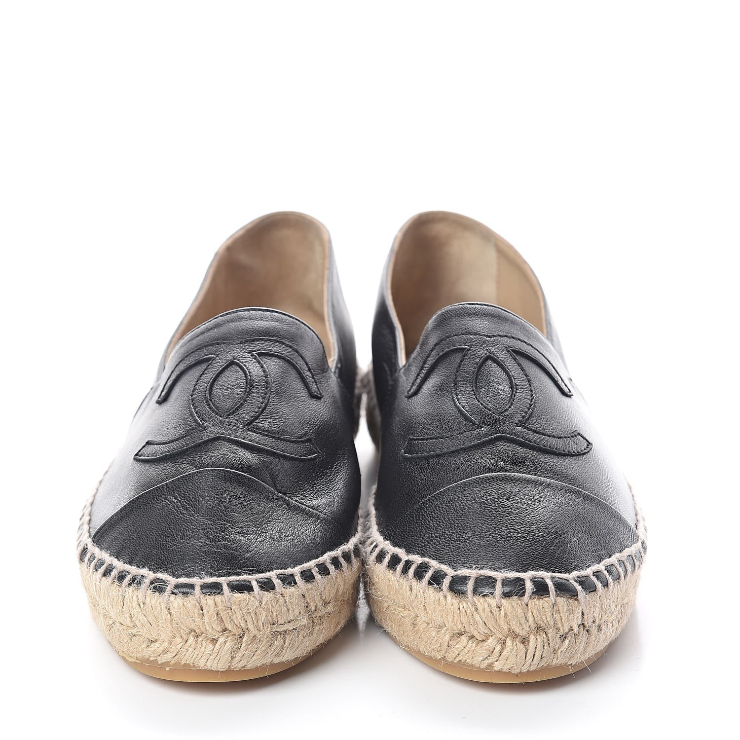 Chanel Lambskin CC Espadrilles 36 Black 2 of 6