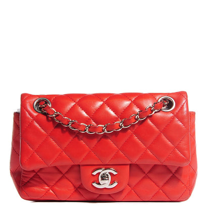 Chanel Lambskin Quilted Mini Rectangular Flap Red 1 of 8