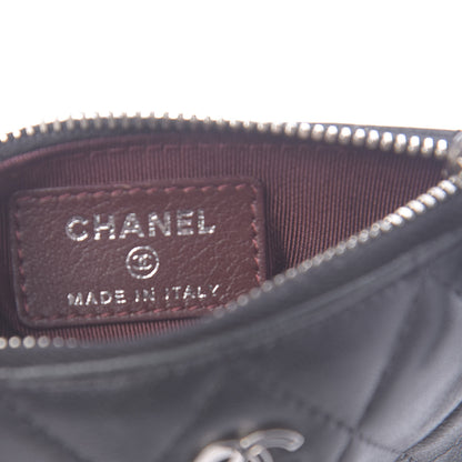 Chanel Lambskin Quilted Key Holder Case Black 6 of 8