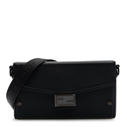 Fendi Vitello Cher Baguette Soft Trunk Phone Pouch Black 1 of 10