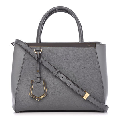 Fendi Vitello Elite Petite 2Jours Tote Grigio Grigio Chiaro 1 of 9