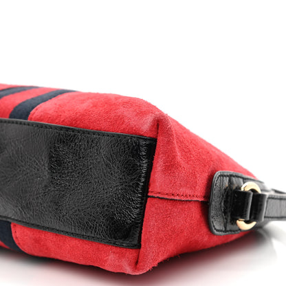 Gucci Suede Patent Web GG Small Ophidia Dome Shoulder Bag Hibiscus Red 10 of 10