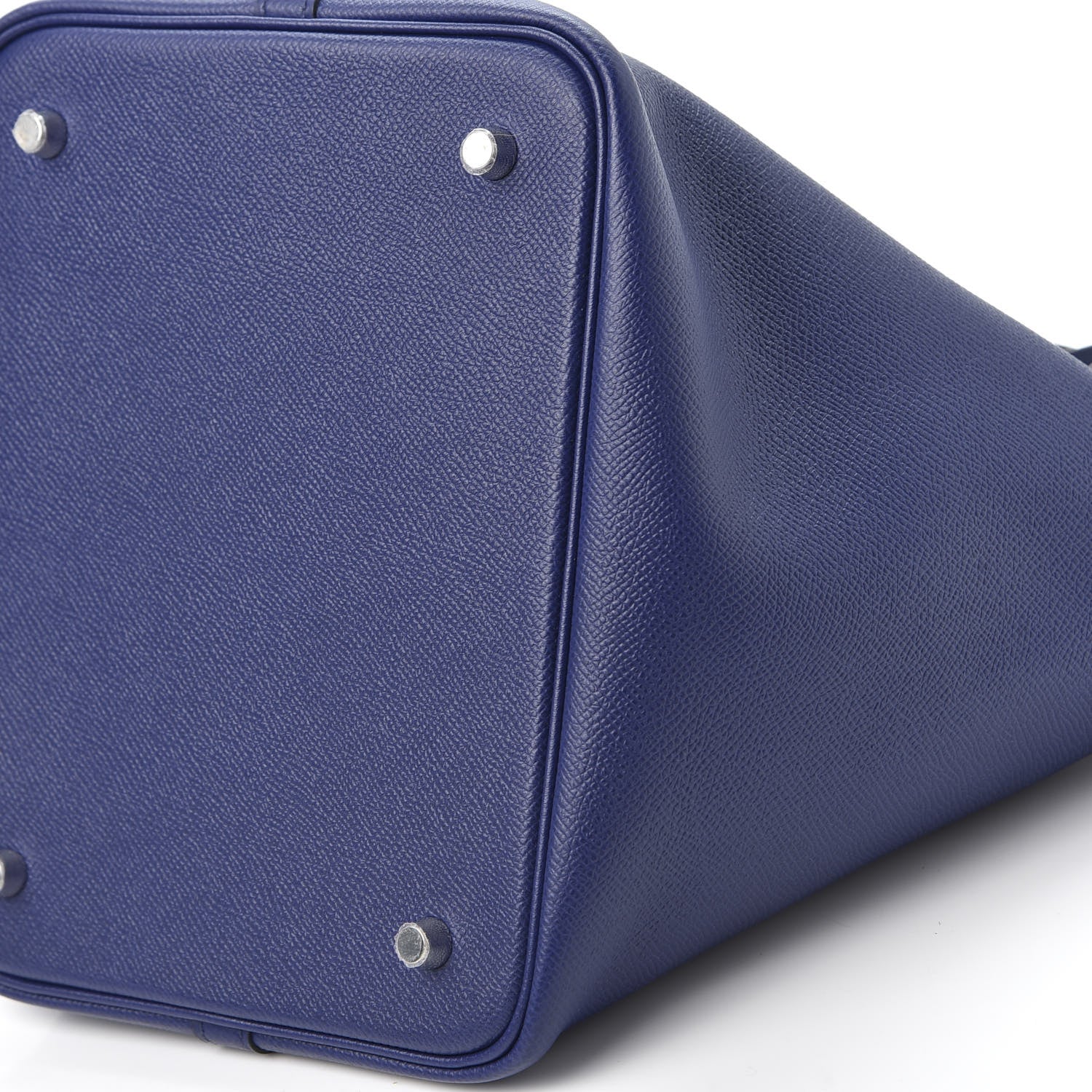 Hermes Epsom Tressage De Cuir Picotin Lock 22 MM Bleu Encre Brique Black 6 of 9