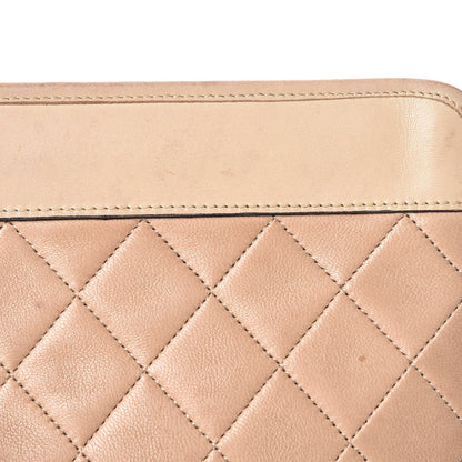 Chanel Lambskin Quilted Clutch Beige 14 of 16