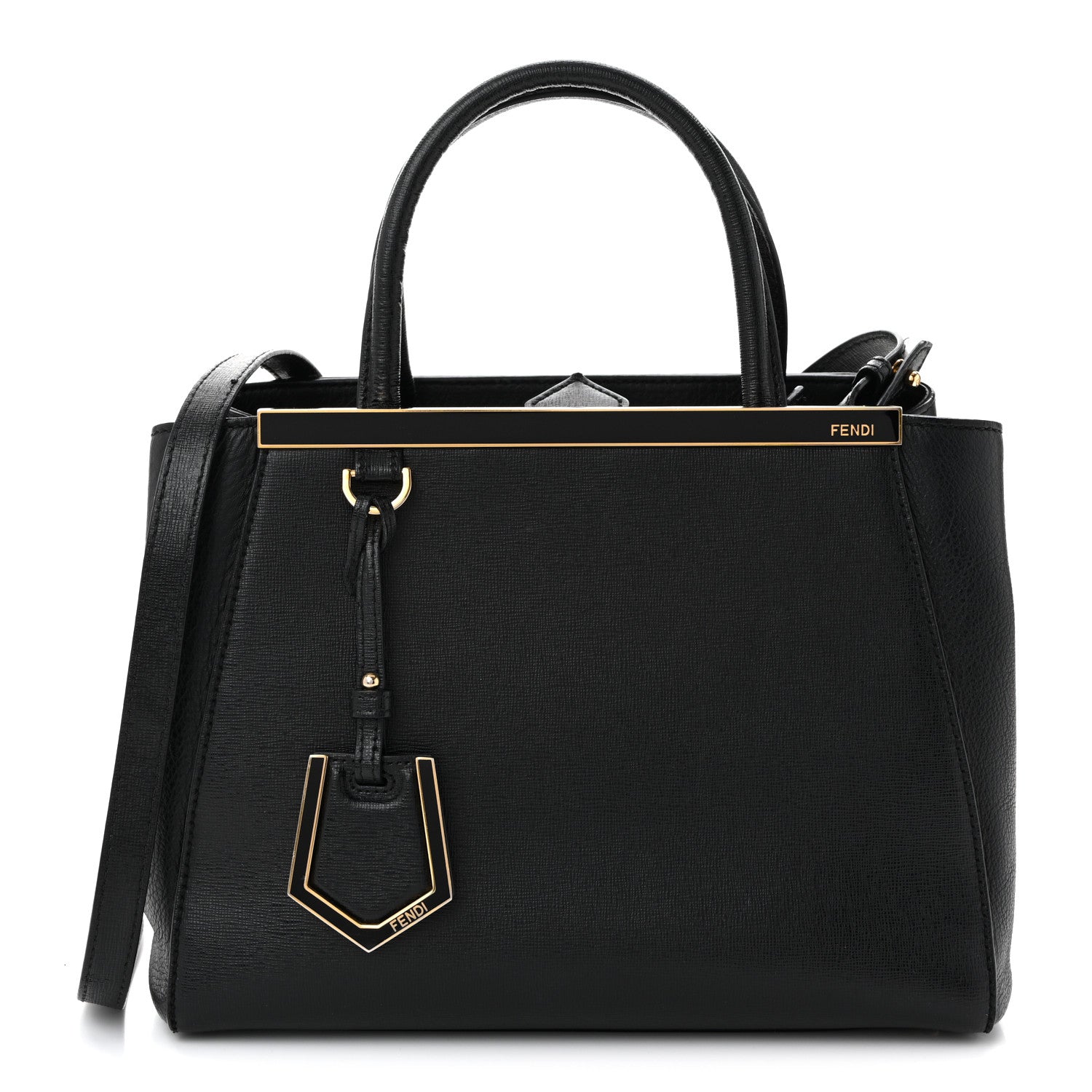 Fendi Vitello Elite Petite 2Jours Tote Black 1 of 9