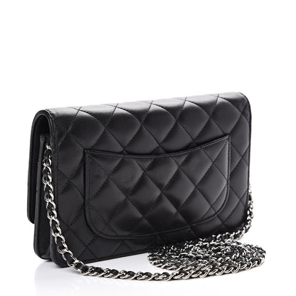 Chanel Lambskin Quilted Wallet On Chain WOC Black 2 of 12