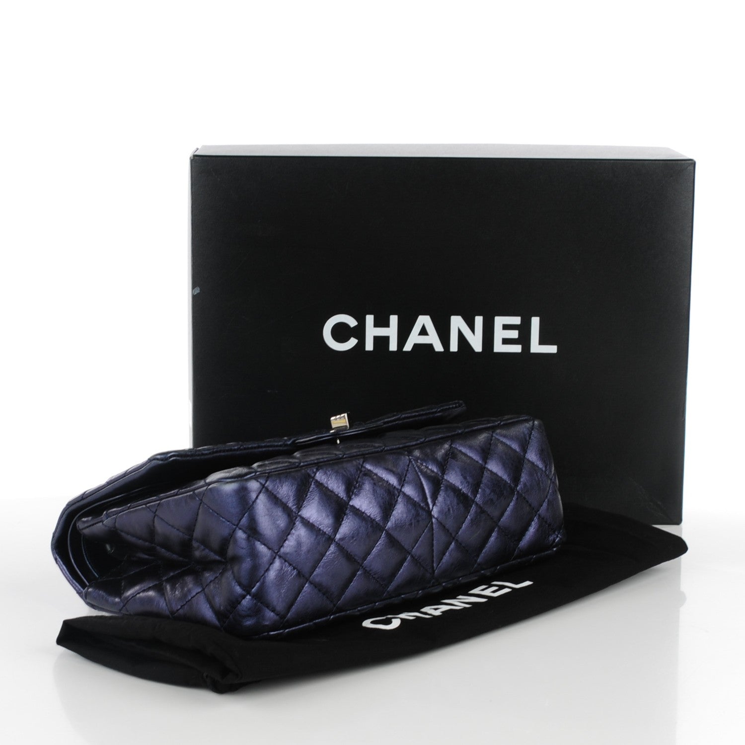 Chanel Metallic Calfskin Quilted 2.55 Reissue 226 Flap Blue 4 of 8