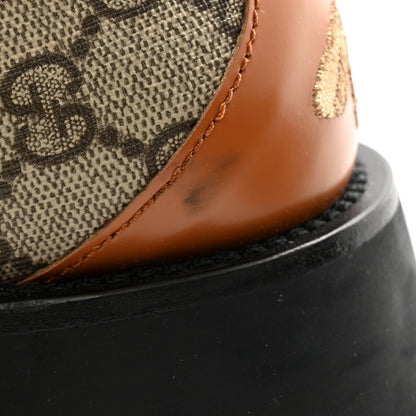 Gucci GG Supreme Monogram Cordovan Lux Womens Harald Horsebit 25mm Platform Loafers 37.5 Beige Ebony 10 of 11
