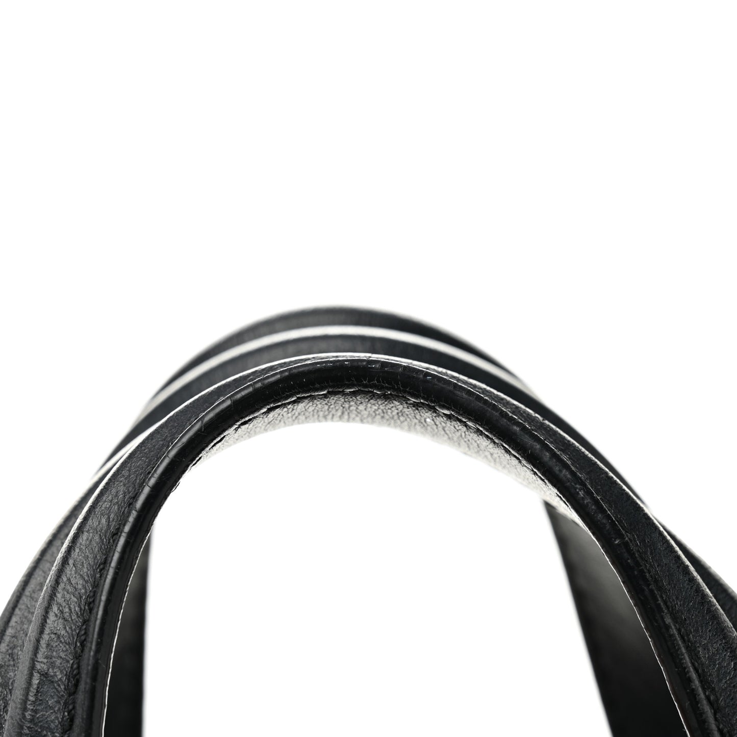 Waxed Calfskin Medium Nightingale Logo Strap Black