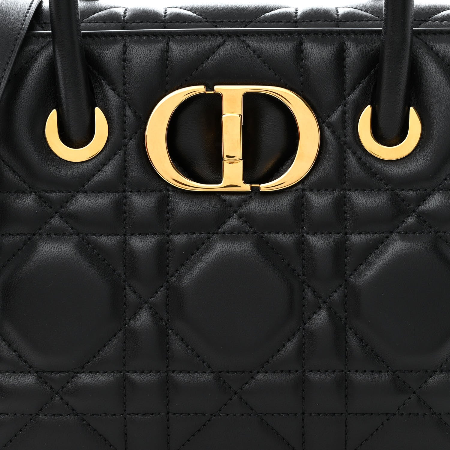 Christian Dior Calfskin Macrocannage Medium St. Honore Tote Black 8 of 13