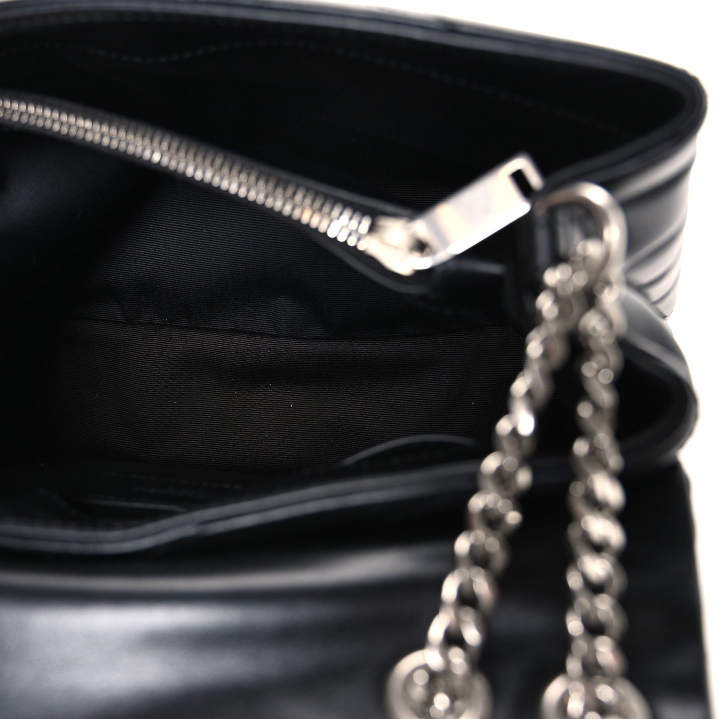Calfskin Y Quilted Monogram Small Loulou Chain Satchel Black Black