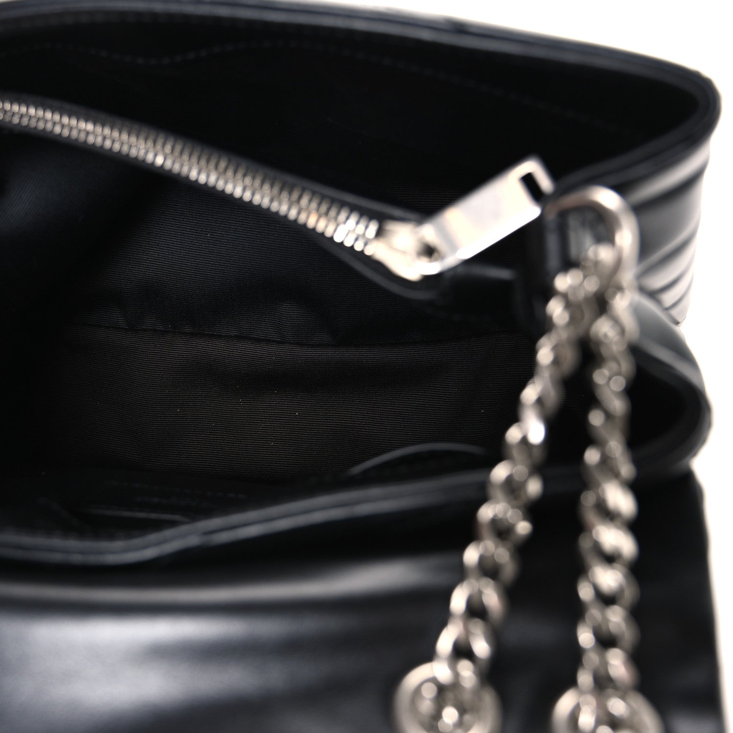 Saint Laurent Calfskin Y Quilted Monogram Small Loulou Chain Satchel Black Black 5 of 11