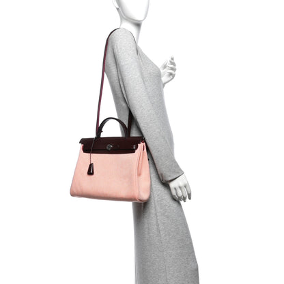 Hermes Criss Viking Vache Hunter Herbag Zip Retourne 31 PM  Ecru Brique Anemone Rouge Sellier 2 of 11