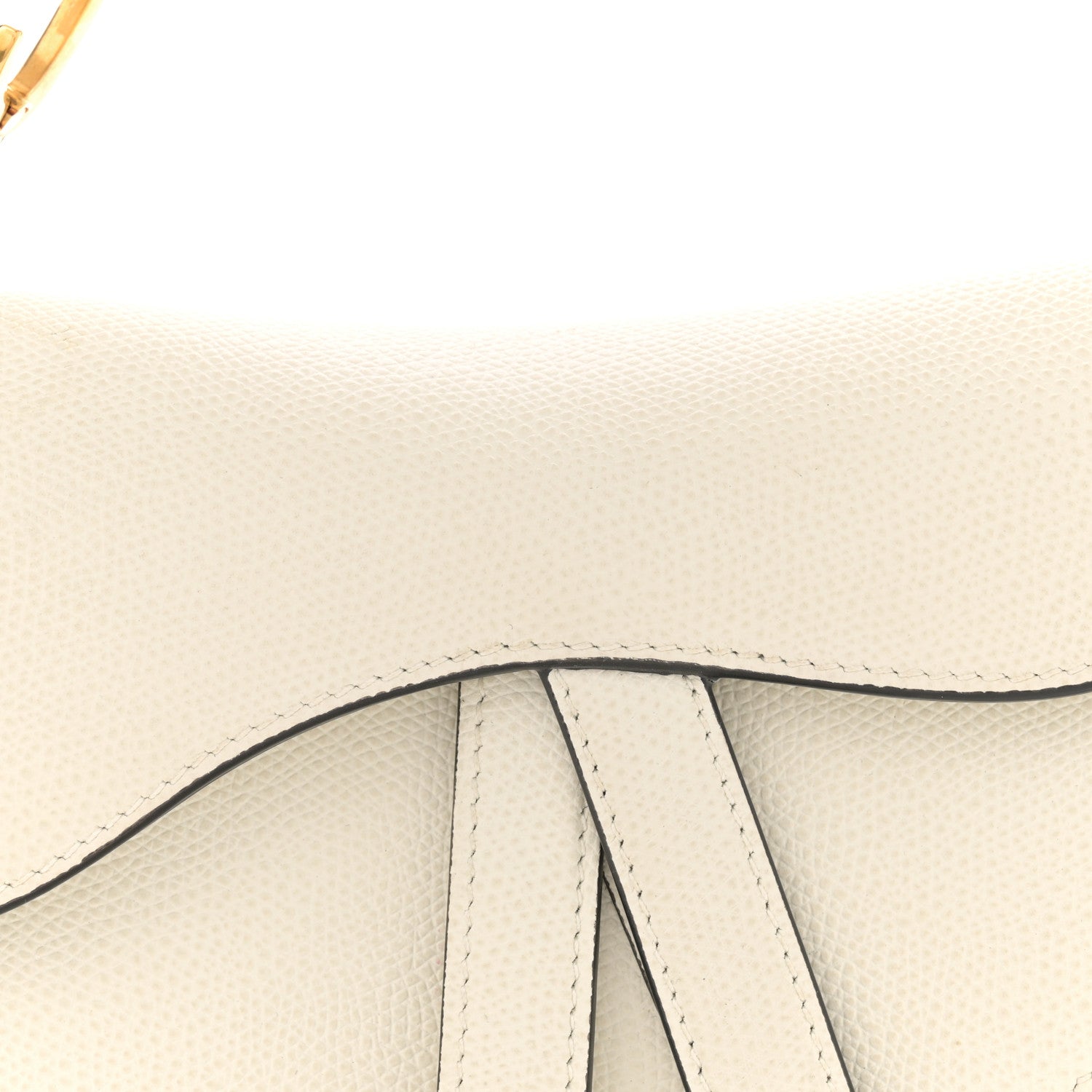 Christian Dior Grained Calfskin Mini Saddle Bag White 8 of 10