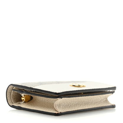 Gucci Dollar Calfskin GG Supreme Monogram GG Marmont Card Case Mystic White Beige Ebony 4 of 7