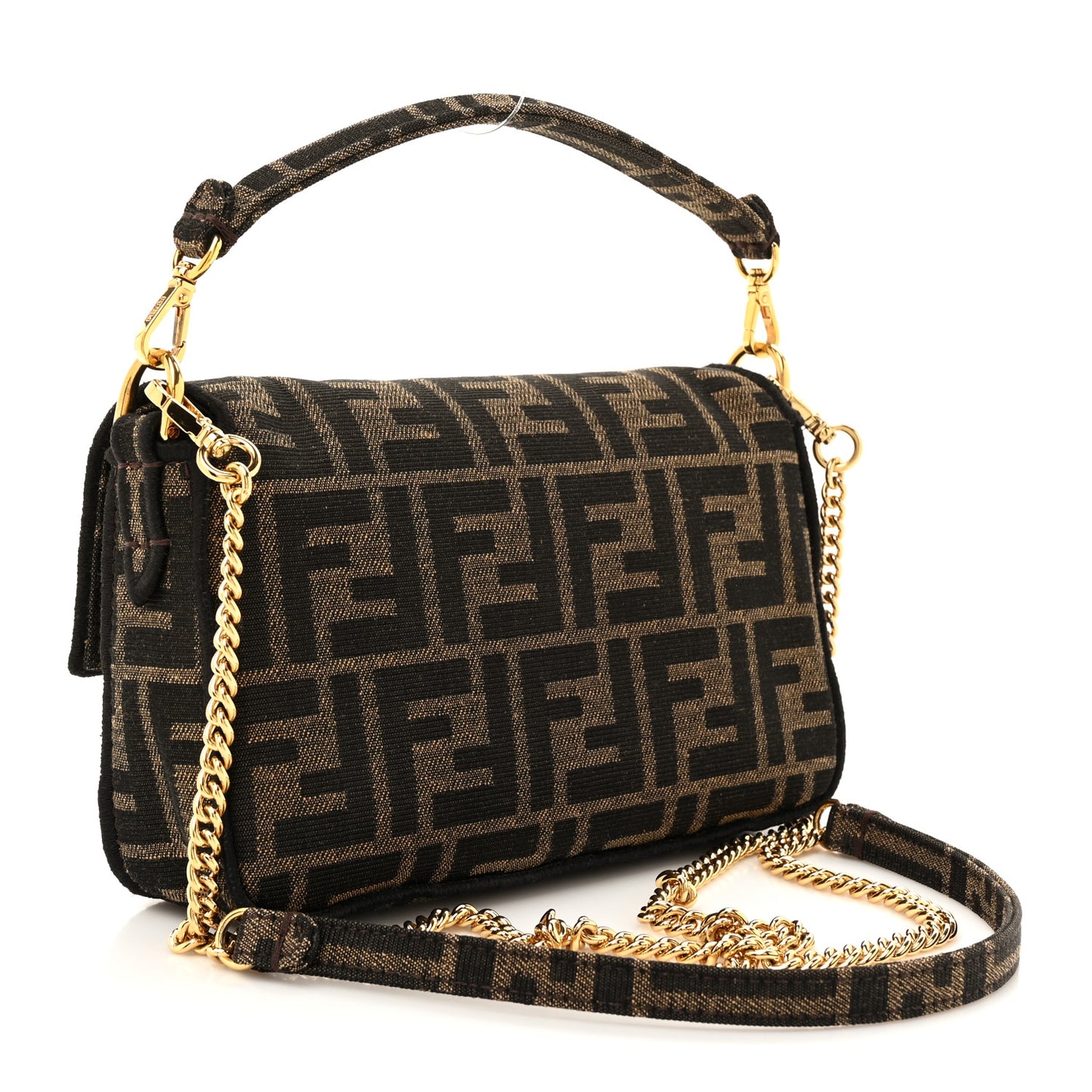 Fabric Jacquard FF 1974 Mini Baguette Tobacco Moro Black