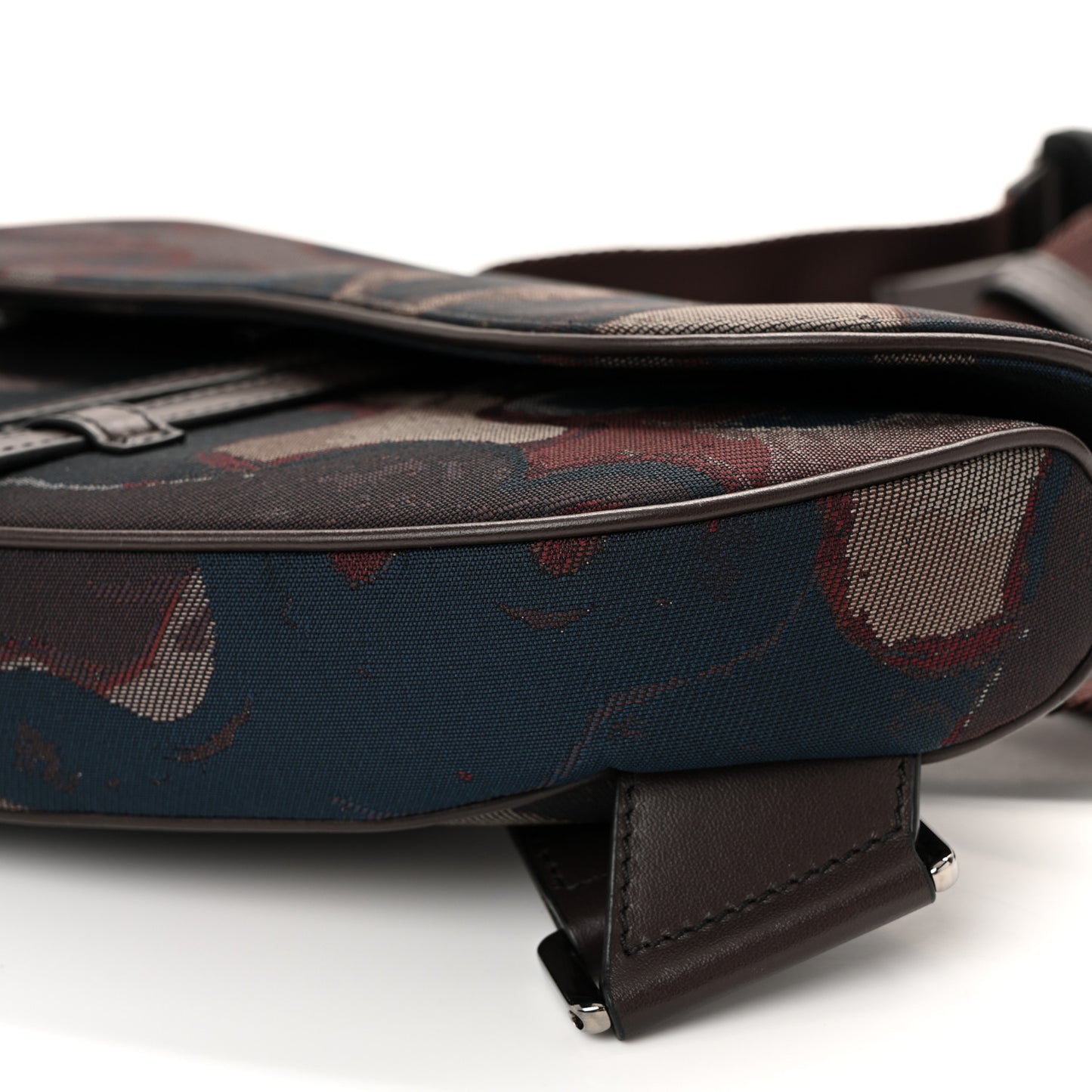 X PETER DOIG Denim Camouflage Saddle Bag Brown