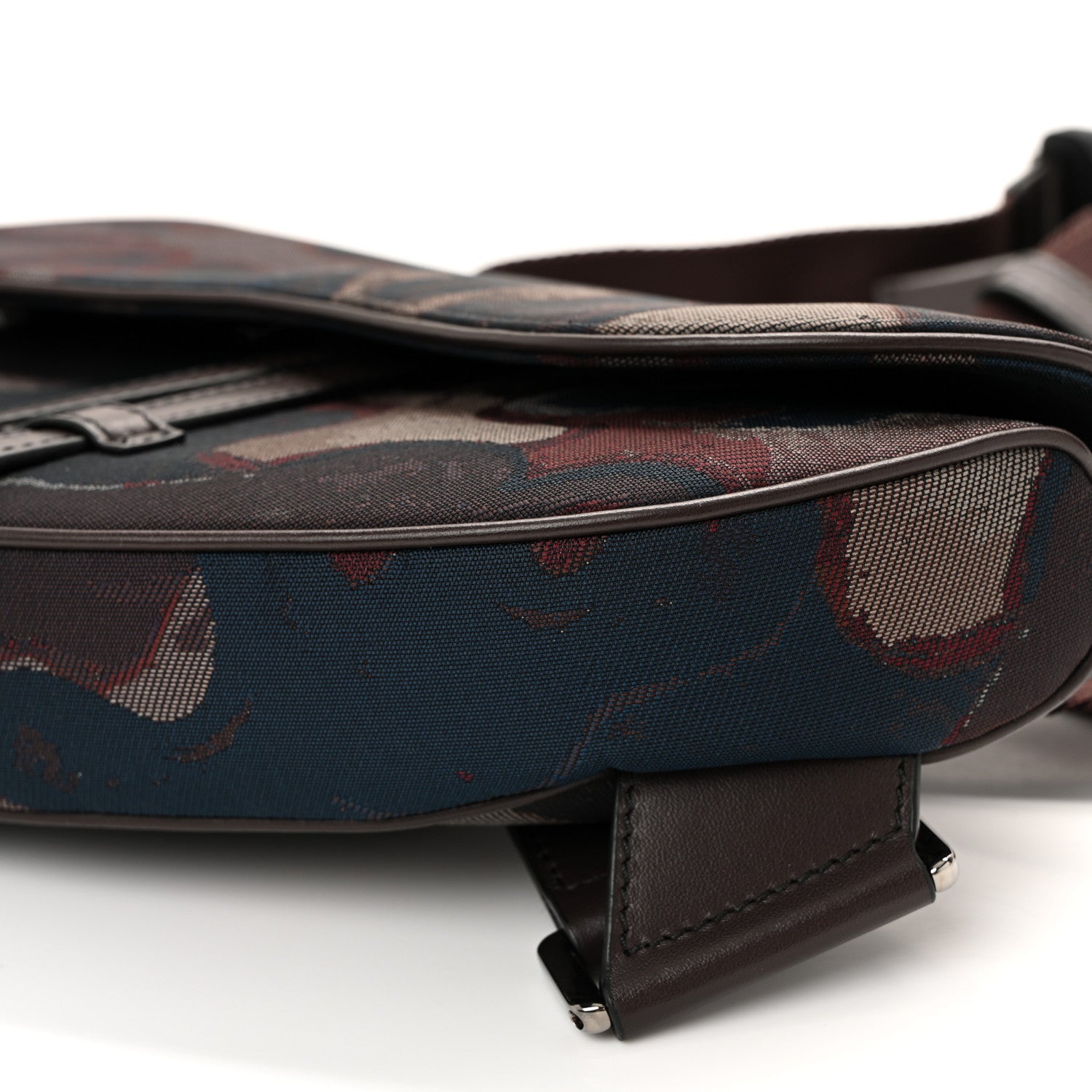 Christian Dior X PETER DOIG Denim Camouflage Saddle Bag Brown 9 of 10