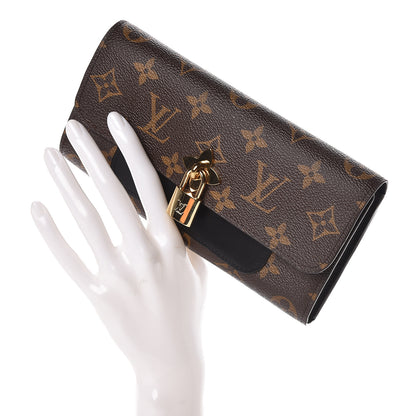 Louis Vuitton Monogram Flower Lock Long Wallet Black 2 of 6