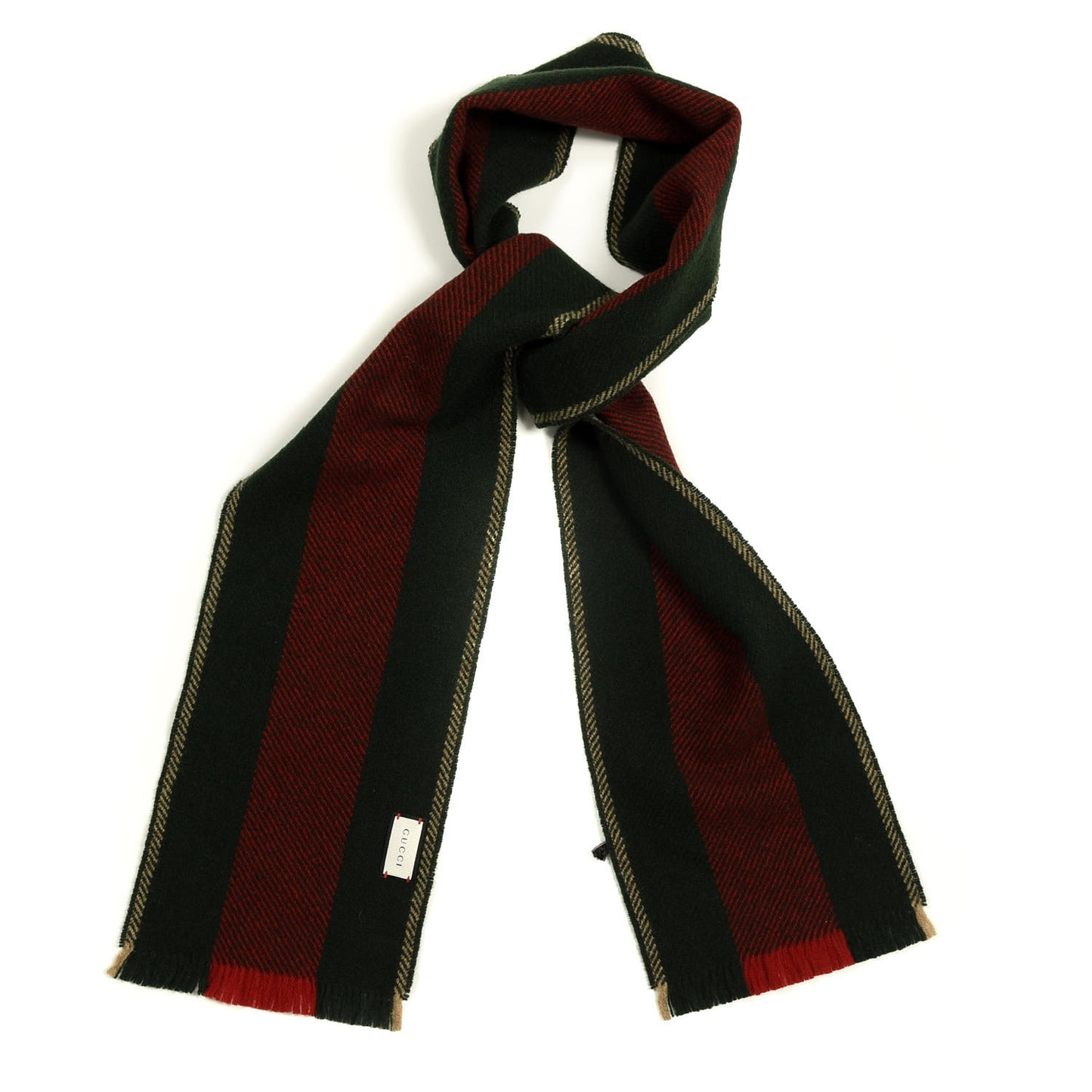 Wool Web Navas Scarf Green Red