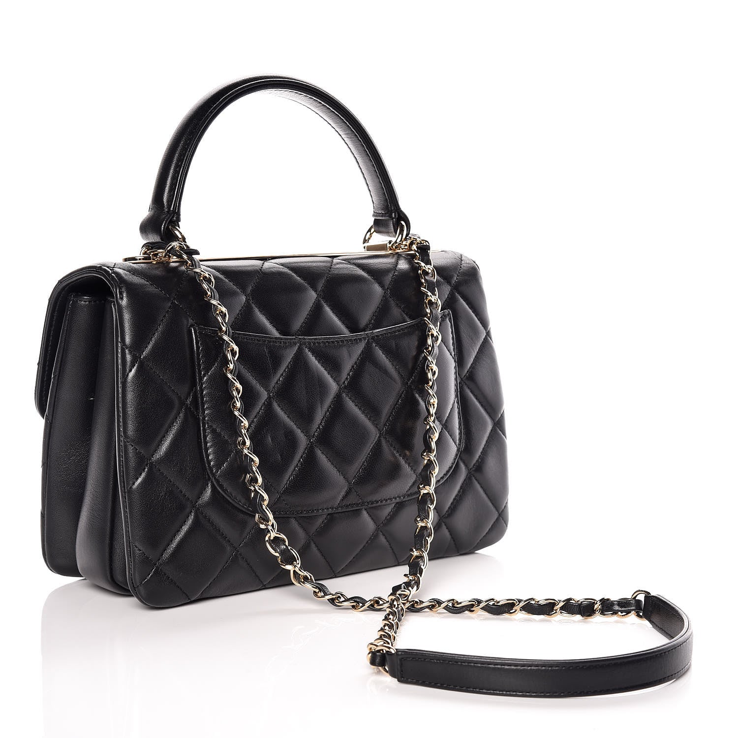 Chanel Lambskin Quilted Small Trendy CC Dual Handle Flap Bag Black 3 of 10