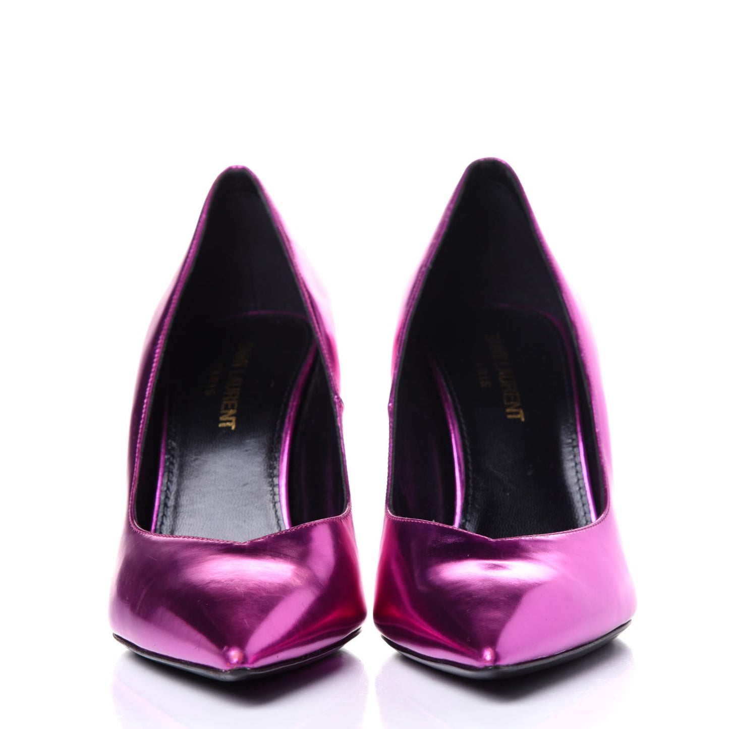 Metallic Calfskin Kiki 85 Pumps 36.5 Fuchsia